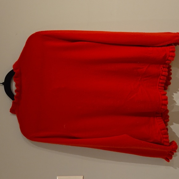 Cashmere Pure Collection Red Ruffle Cardigan - Picture 6 of 6